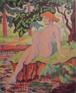 Paul Ranson: Bagnante, anno 1890, olio su tela, cm. 61 x 50, Galleria del Levante, Roma.